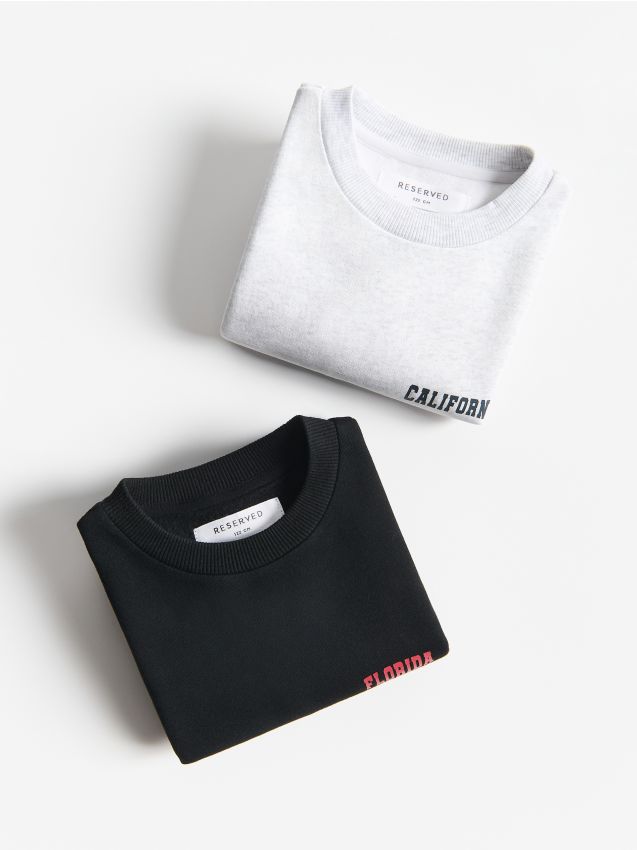 Reserved - Bluza z bawełną 2 pack - czarny