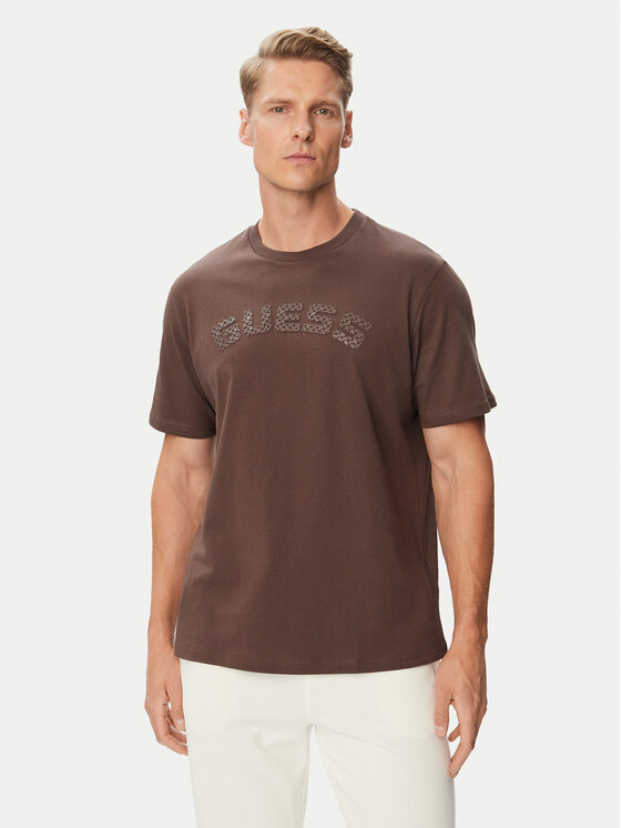 Guess T-Shirt Z6BI04 K6534 Brązowy Regular Fit