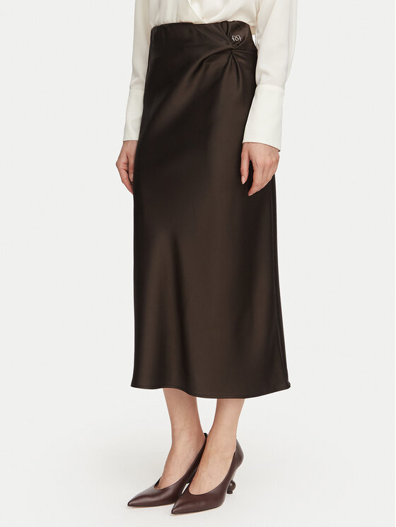 Rinascimento Spódnica midi CFC0130230003 Brązowy ciemny Regular Fit