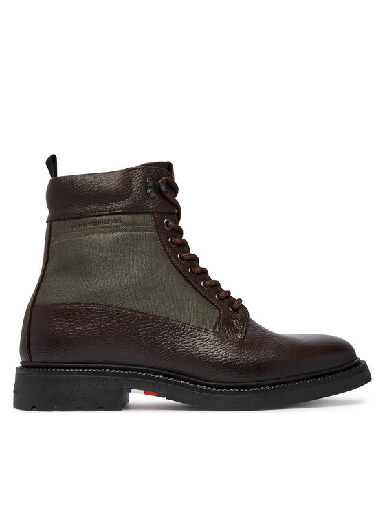 Tommy Hilfiger Trzewiki Corporate Casual Mix W Wpm Boot FM0FM05988 Brązowy ciemny