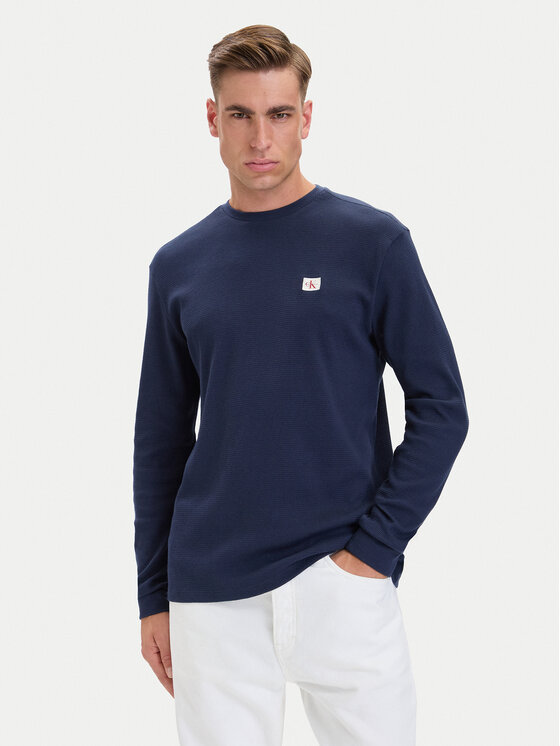 Calvin Klein Jeans Longsleeve LV040EM217 Granatowy Regular Fit