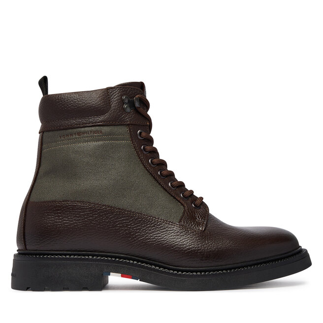 Trzewiki Tommy Hilfiger Corporate Casual Mix W Wpm Boot FM0FM05988 Brązowy ciemny
