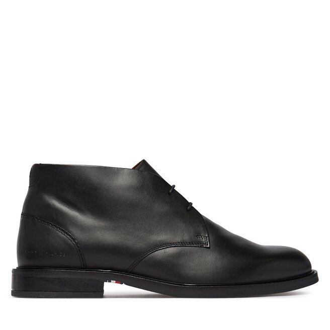 Trzewiki Tommy Hilfiger Corporate Dressy Lth Lace Boot FM0FM05949 Czarny