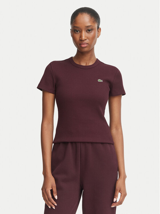 Lacoste T-Shirt TF5538 Bordowy Slim Fit