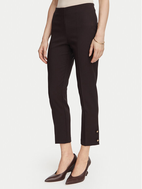 Rinascimento Spodnie capri CFC0130137003 Brązowy ciemny Slim Fit