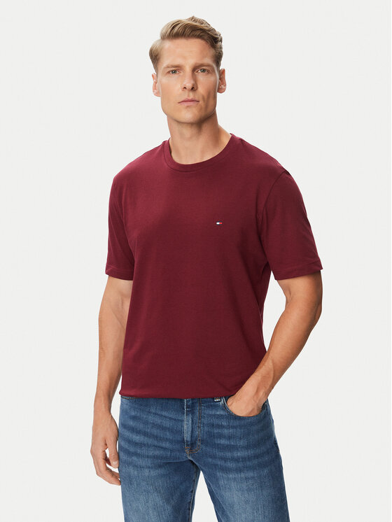 Tommy Hilfiger T-Shirt Ess Seasonal MW0MW39995 Bordowy Regular Fit