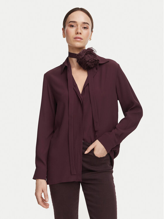 Marella Koszula Orca 2623116041 Bordowy Regular Fit