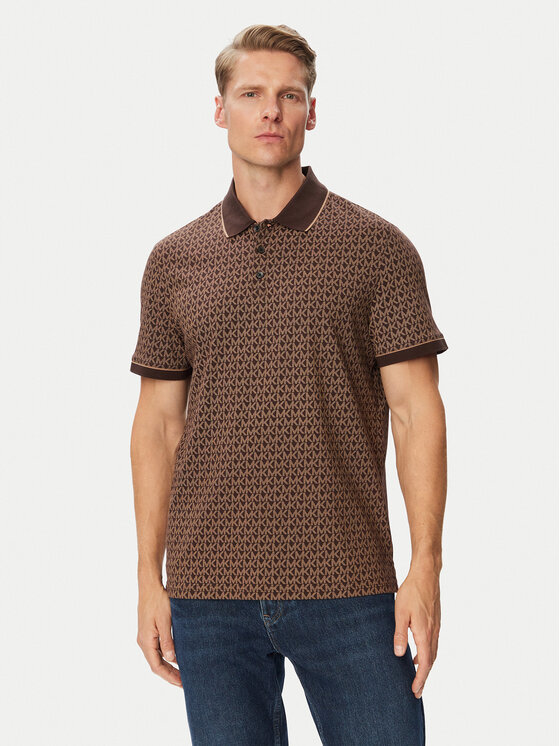 MICHAEL Michael Kors Polo CS650V848T Brązowy ciemny Regular Fit