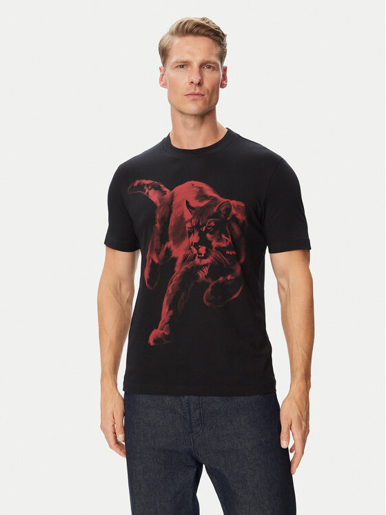 HUGO T-Shirt Daffilo 50568689 Czarny Regular Fit