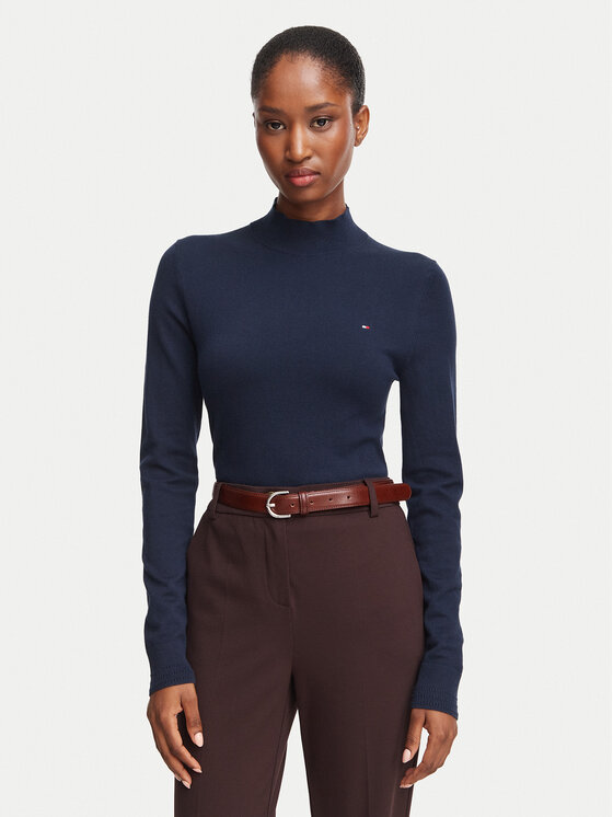Tommy Hilfiger Sweter WW0WW51383 Granatowy Regular Fit