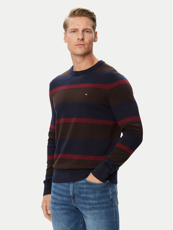 Tommy Hilfiger Sweter MW0MW28046 Brązowy jasny Regular Fit