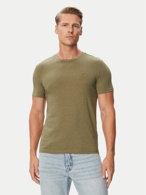 Tommy Jeans T-Shirt Jasper DM0DM20363 Zielony Slim Fit