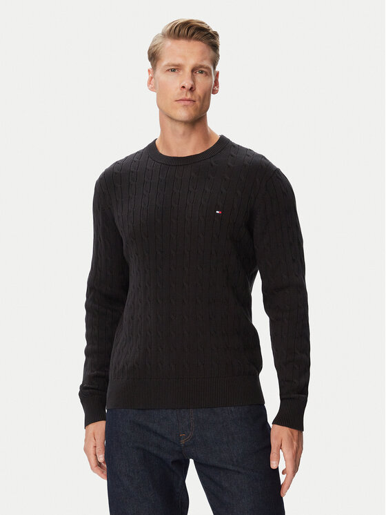 Tommy Hilfiger Sweter Classic MW0MW33132 Czarny Regular Fit
