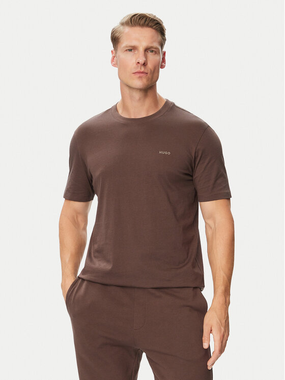HUGO T-Shirt Dero222 50466158 Brązowy Regular Fit