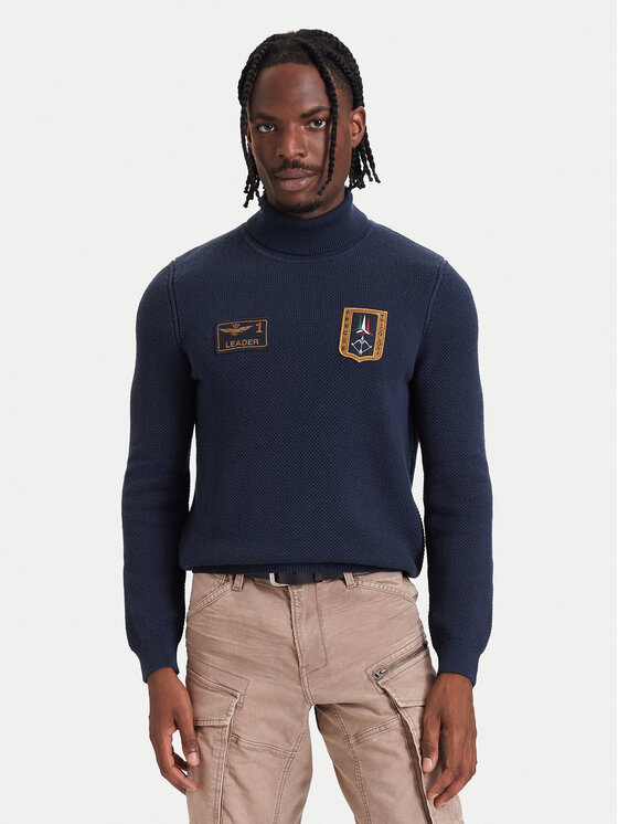 Aeronautica Militare Golf 262MA1660UL00903 Granatowy Regular Fit