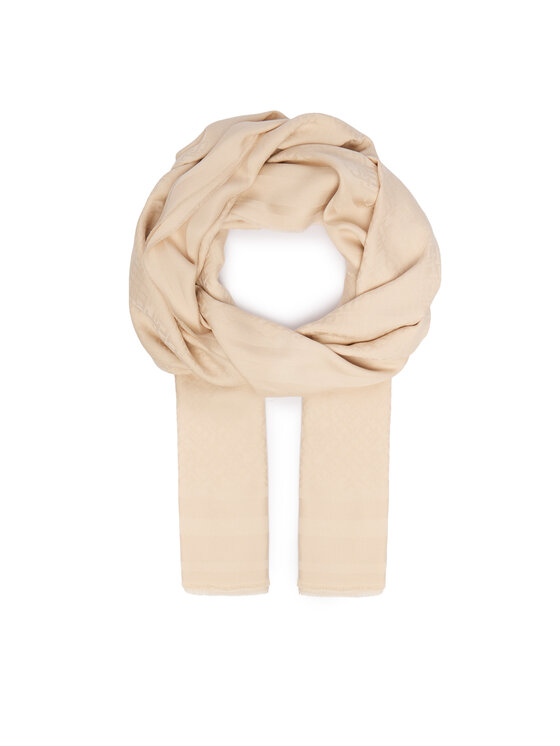 Tommy Hilfiger Szal Th Monogram Scarf AW0AW18273 Beżowy jasny