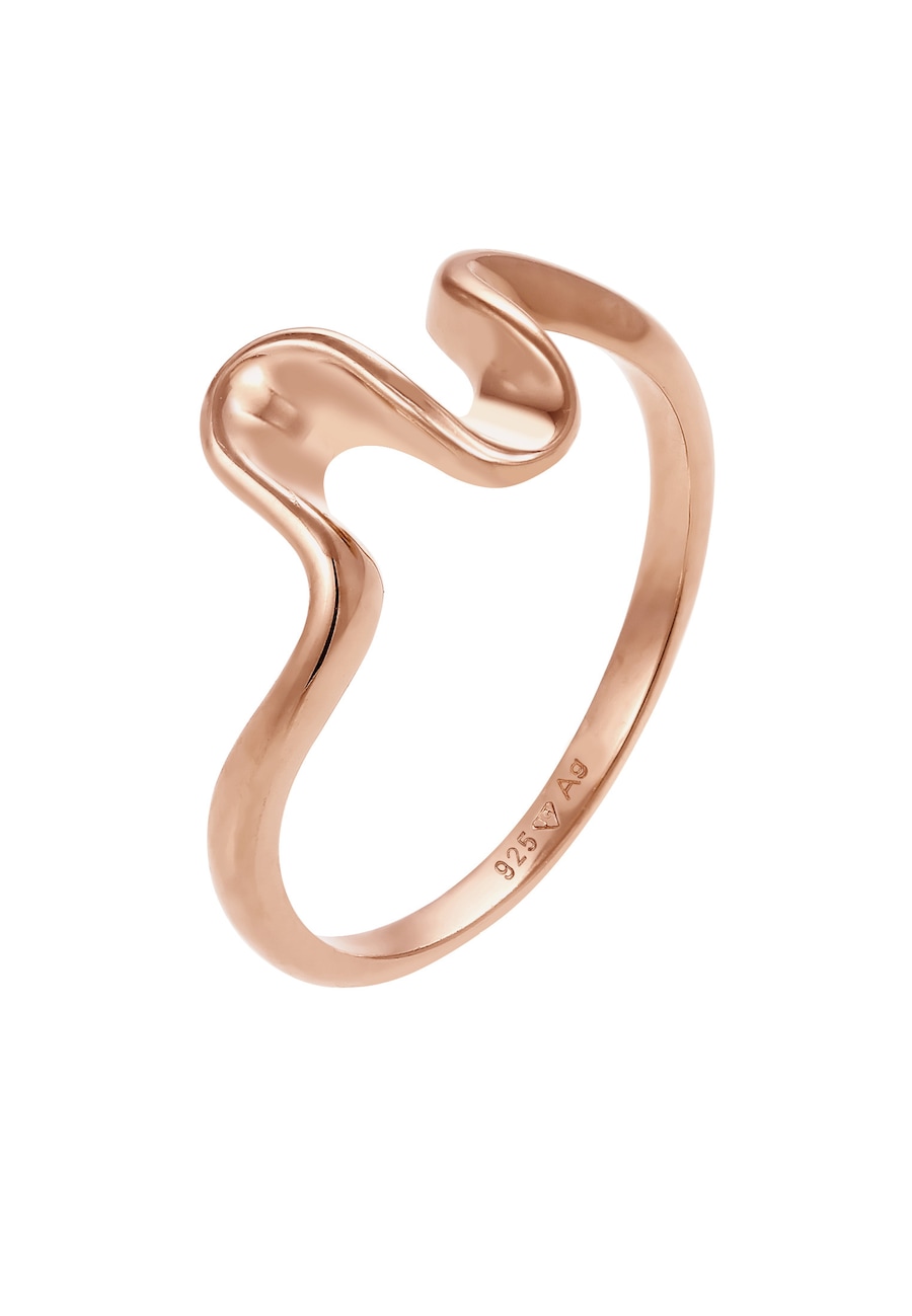 Elli Damski pierścionek Wave Look Trend ze srebra próby 925 Sterling Silver Pierścionki 1 ct