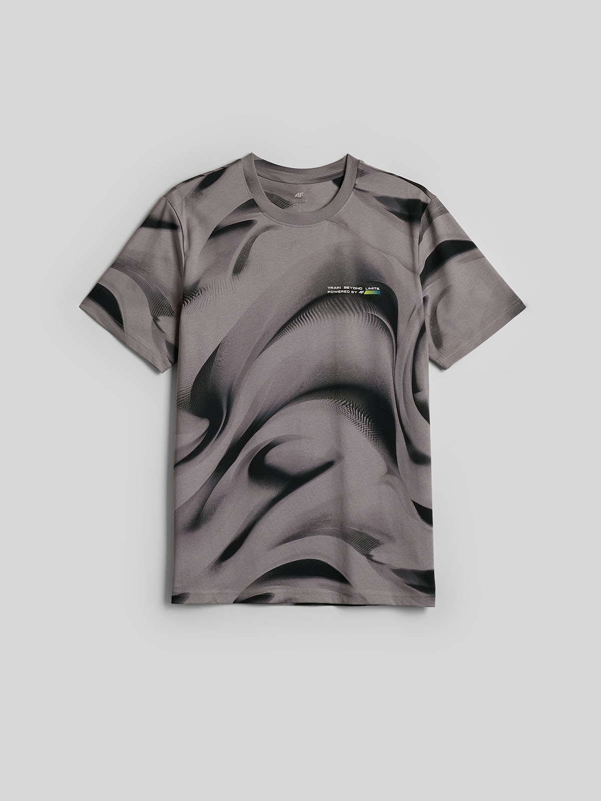 4F T-shirt regular z nadrukiem męski - czarny XXL