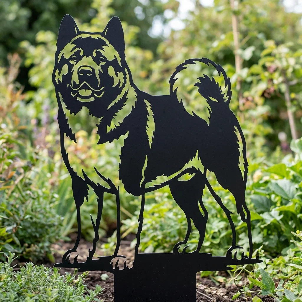 Akita amerykańska v4 – Dekoracja Ogrodowa Metalowa