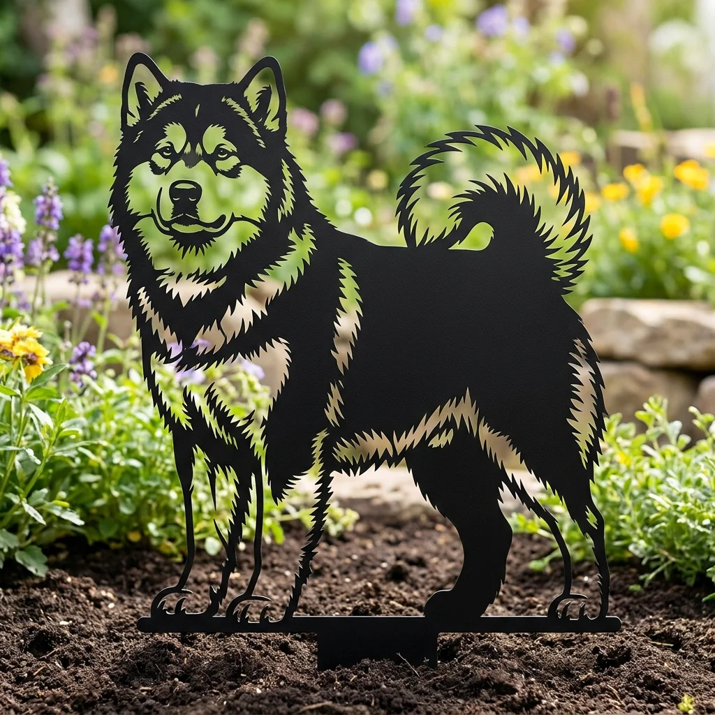 Alaskan Malamute v3 – Dekoracja Ogrodowa Metalowa