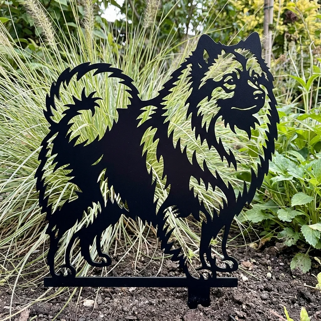 Szpic wilczy Keeshond v3 – Dekoracja Ogrodowa Metalowa