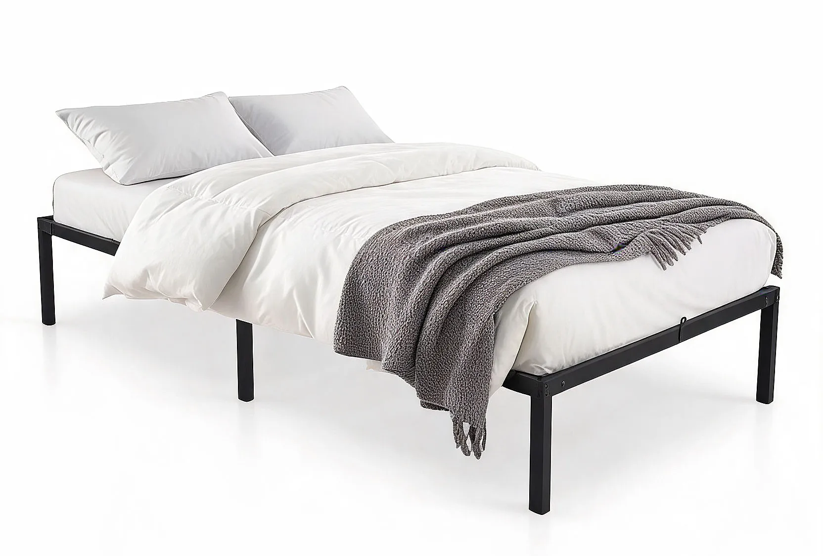 Czarne metalowe łóżko pojedyncze 90x200 cm N3-T95