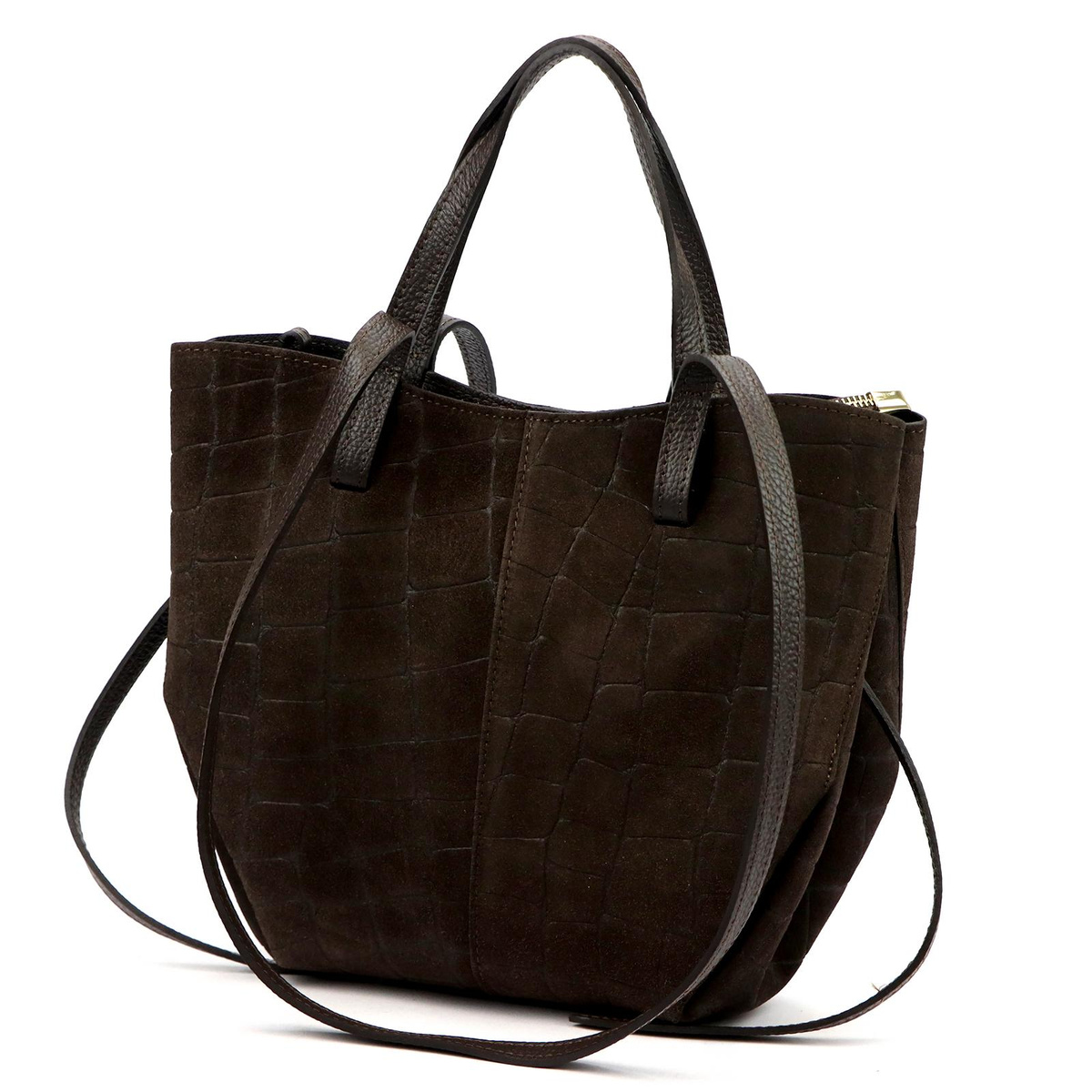 Skórzana torebka shopper Luka 24-082 CROCO z tłoczeniem