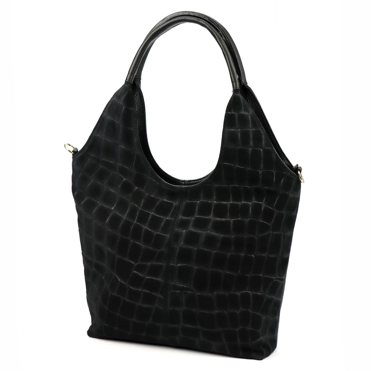 Damska torebka shopper Luka 26-013 Croco ze skóry naturalnej
