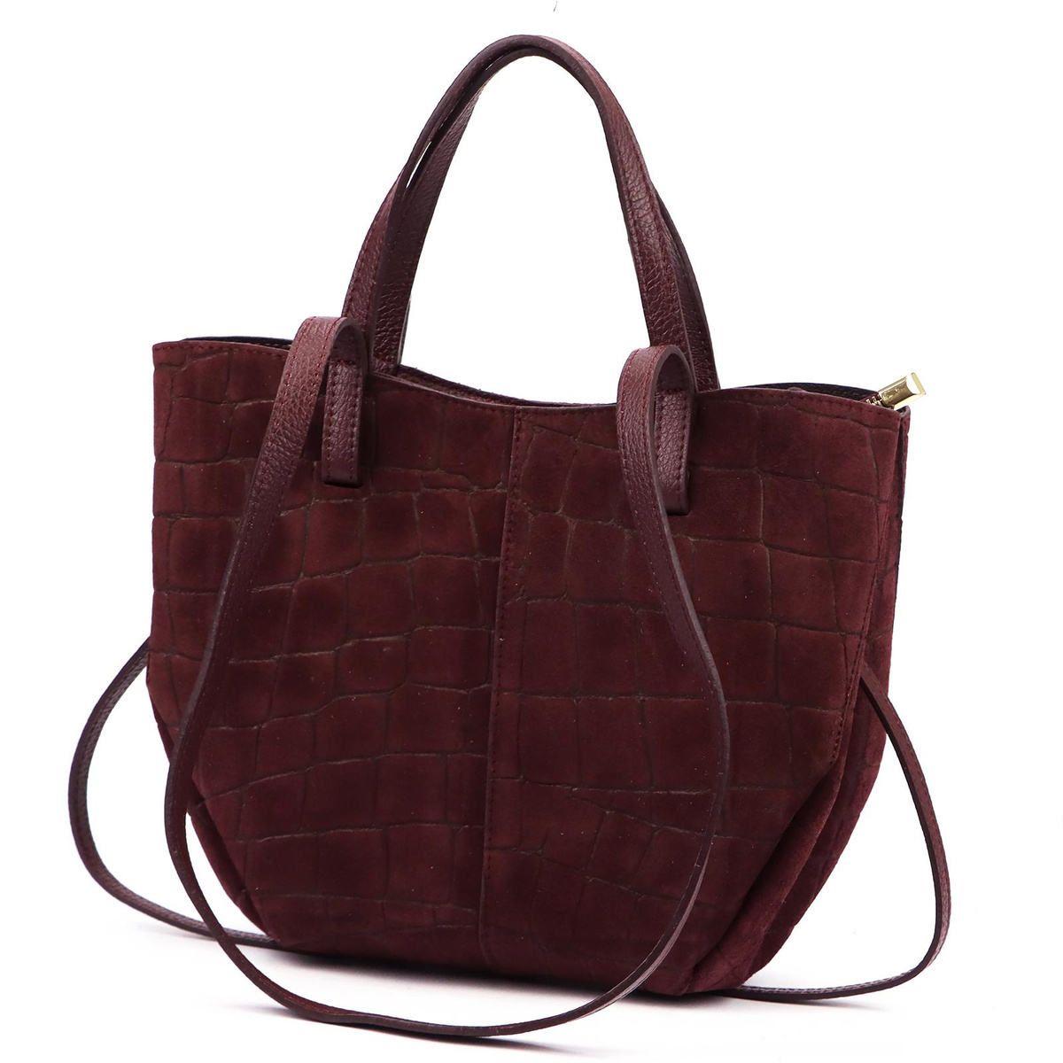 Skórzana torebka shopper Luka 24-082 CROCO z tłoczeniem