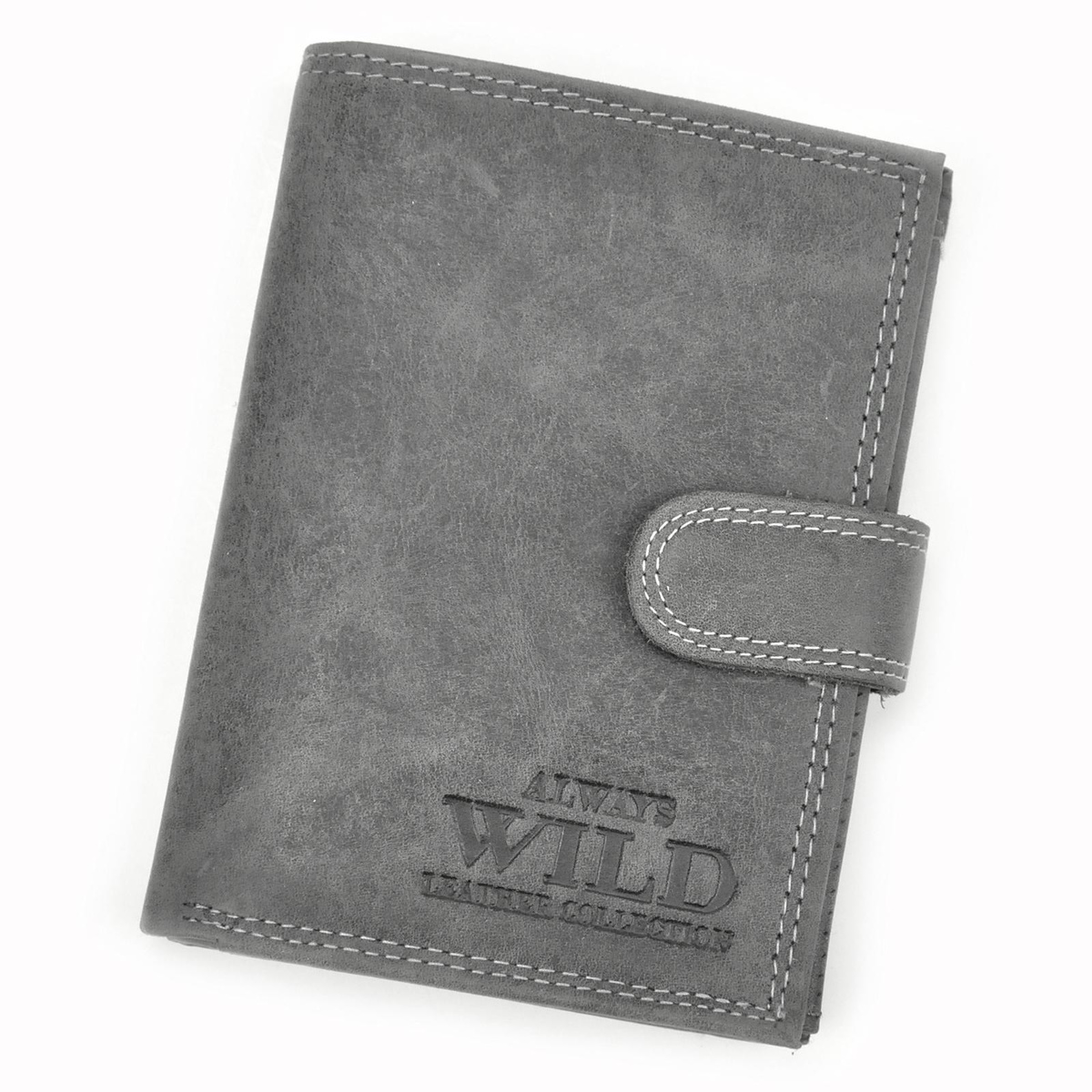 Pionowy portfel męski Wild N4L-CHM RFID ze skóry naturalnej