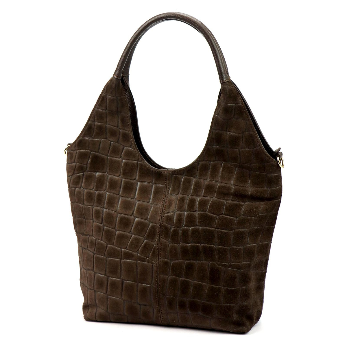Damska torebka shopper Luka 26-013 Croco ze skóry naturalnej