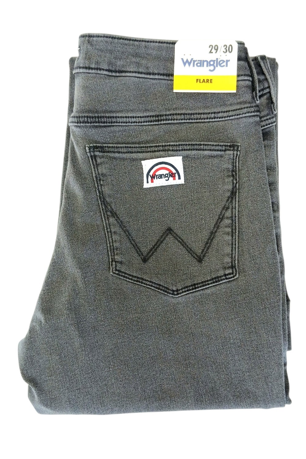 Wrangler Flare Frosted Fronts jeansy damskie dzwony szare