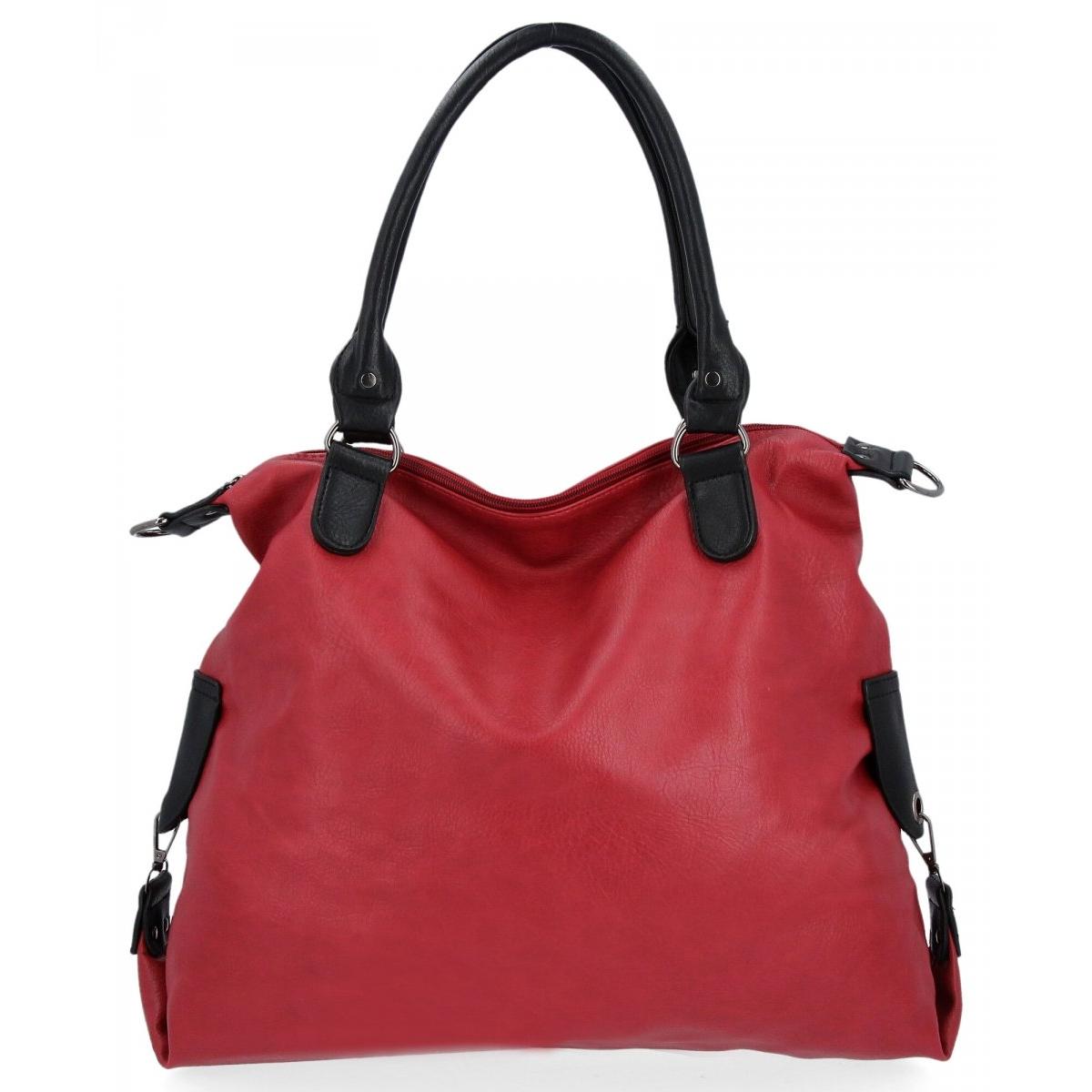 Torebka Damska XXL firmy Hernan Shopper Bag Czerwona