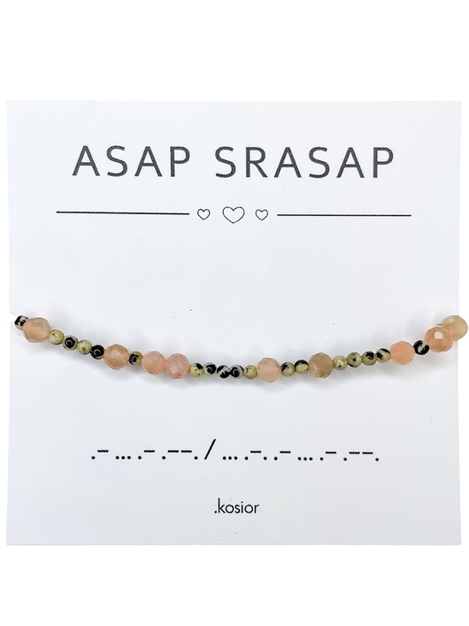 Bransoletka ASAP SRASAP - Jaspis dalmatyński, Kamień Słoneczny - Morse