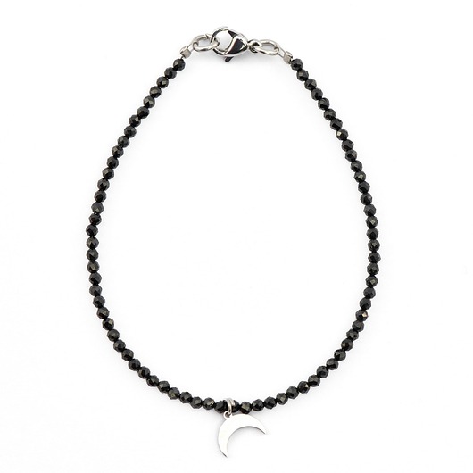 Bransoletka na zapięciu Czarny Spinel (2mm)