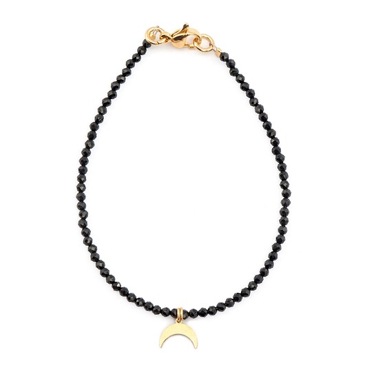 Bransoletka na zapięciu Czarny Spinel (2mm)