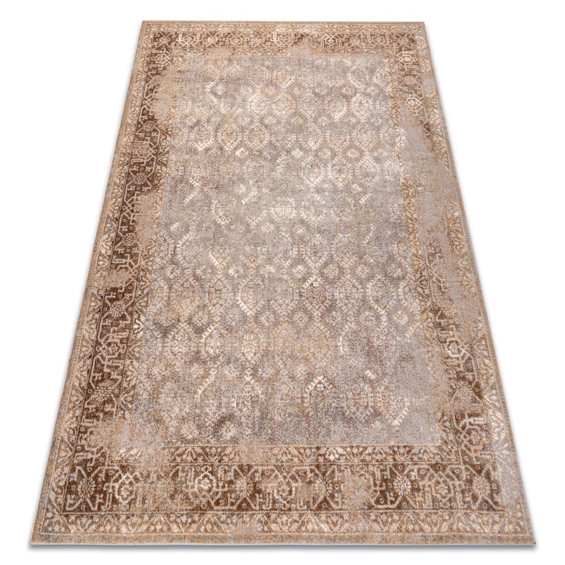 Dywan wełniany NAIN Ornament, ramka, 1631/51655 szary / brązowy 160x230 cm