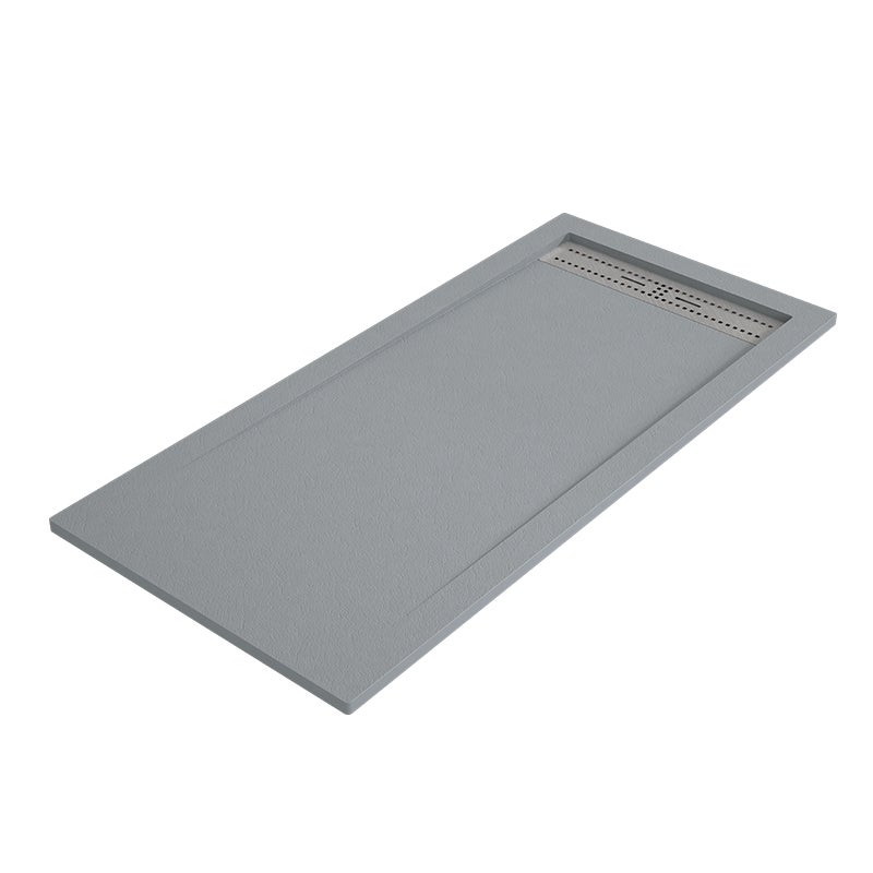 Brodzik BIDAI 80x160 cm Cement kratka ze stali