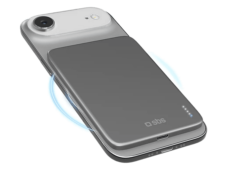 Powerbank SBS magnetyczny 5000 mAh 15W MagSafe Szary