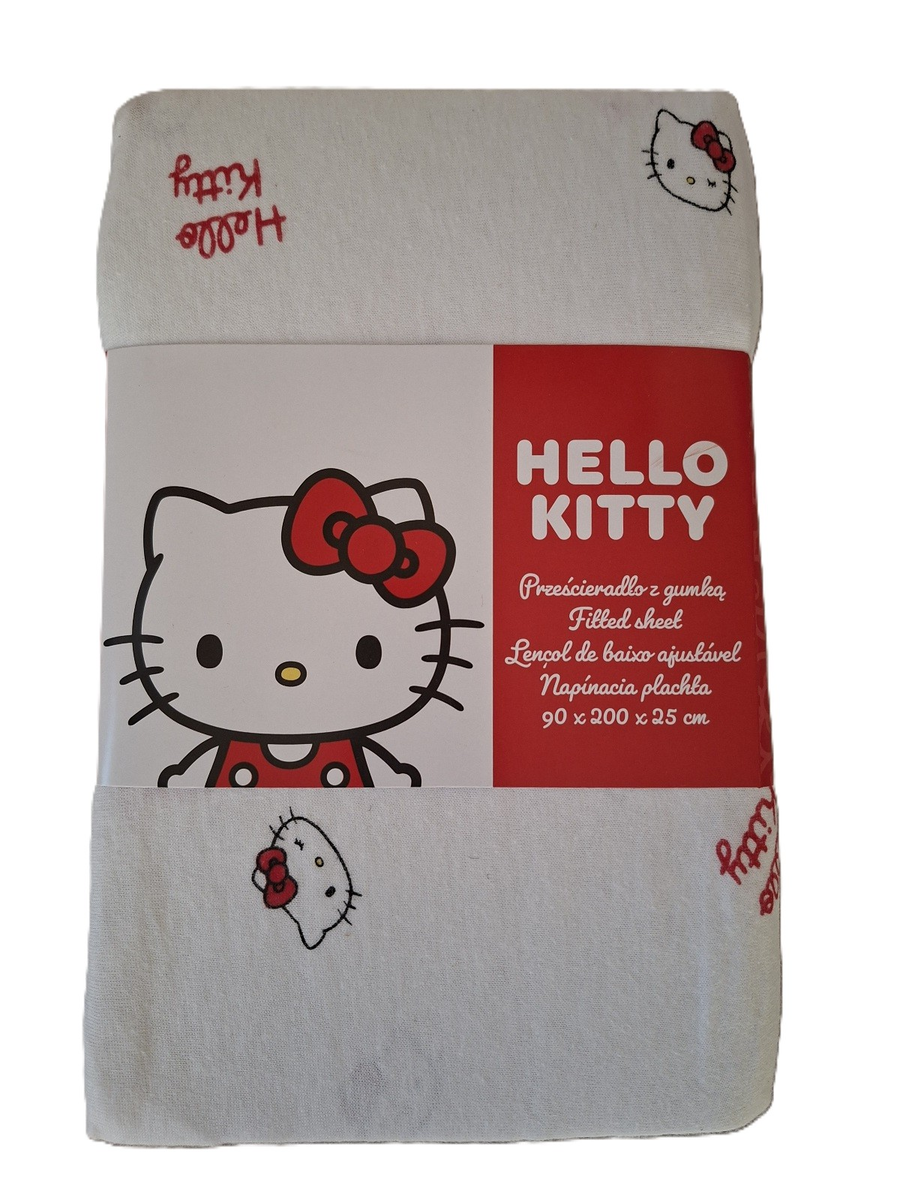 Prześcieradło z gumką bawełna HELLO KITTY 90x200