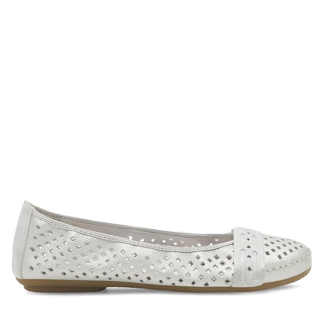 Baleriny Rieker 41430-90 Srebrny