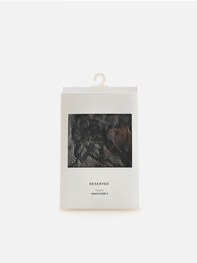 Reserved - Koronkowe rajstopy - szary