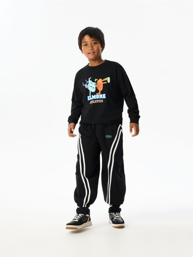Reserved - Joggery baggy z lampsami - czarny