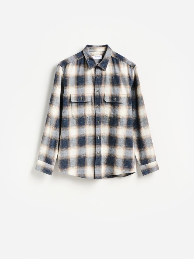 Reserved - Koszula w kratę regular fit - wielobarwny