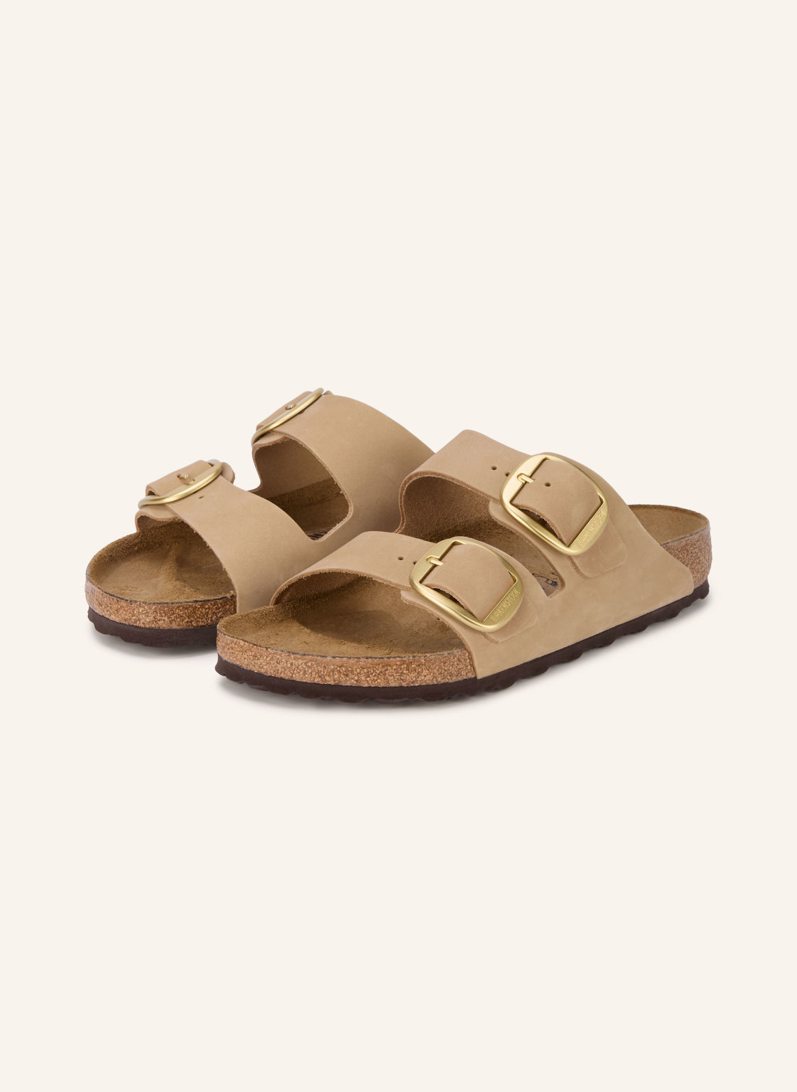 Birkenstock Klapki Arizona Big Buckle Lenb beige