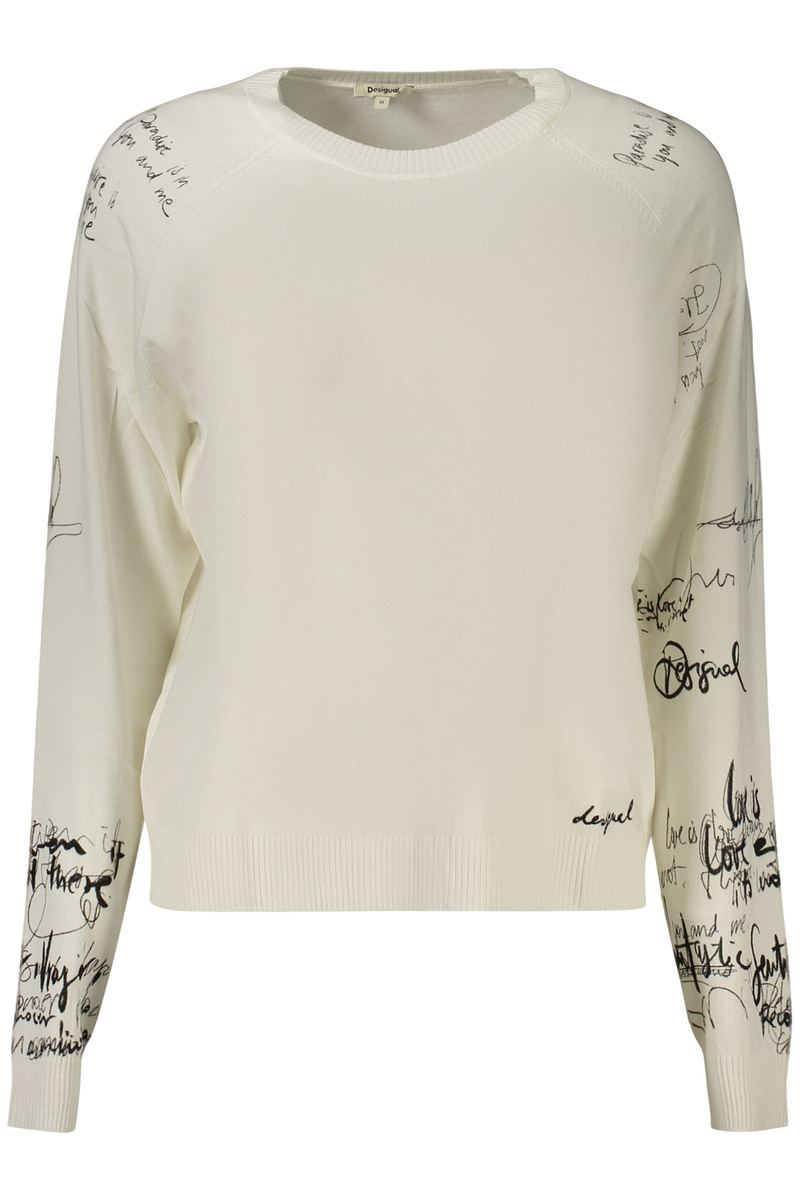 Damski sweter Desigual Marquette z nadrukiem i haftem
