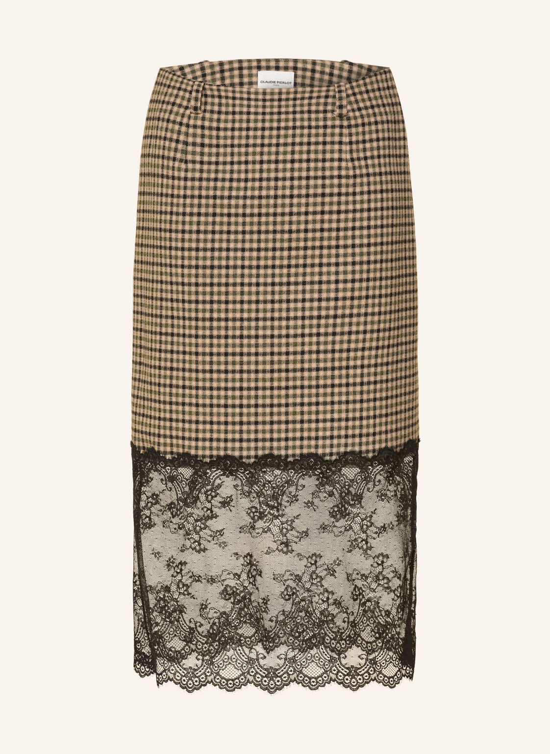 Claudie Pierlot Spódnica Z Koronką beige