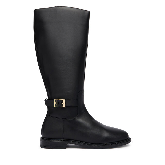 Kozaki Tommy Hilfiger Th Buckle Leather Knee Boot FW0FW09572 Czarny