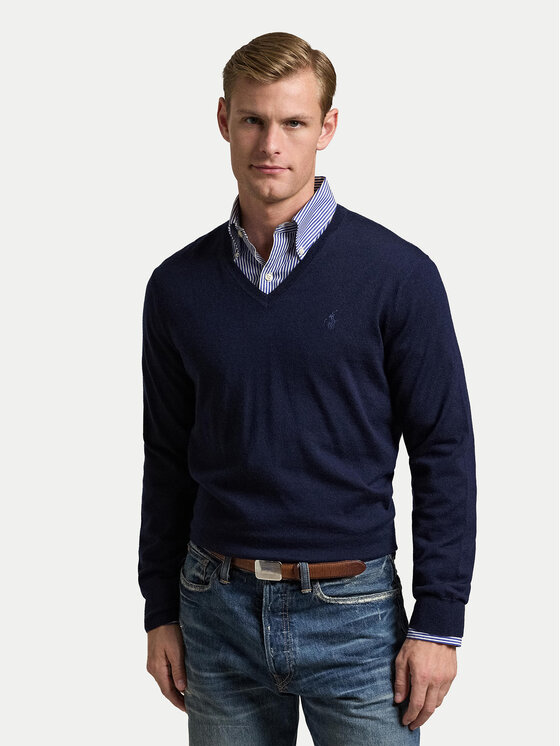 Polo Ralph Lauren Sweter 710941105001 Granatowy Regular Fit