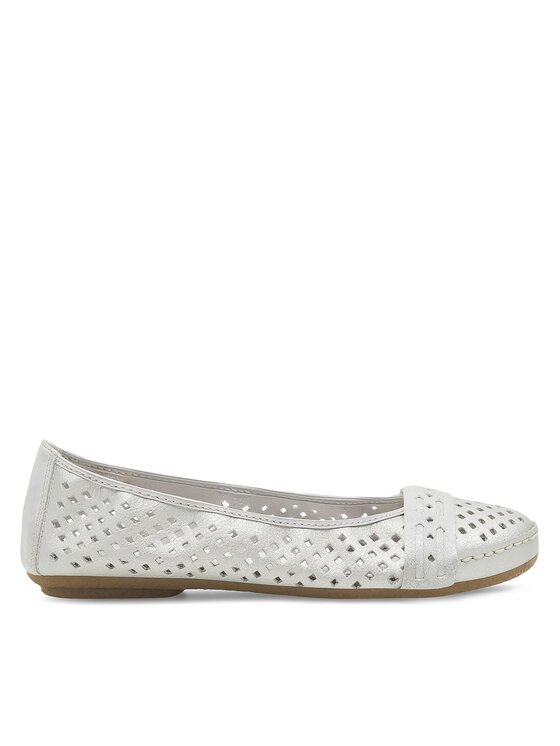 Rieker Baleriny 41430-90 Srebrny